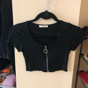 Zip Up Crop Top